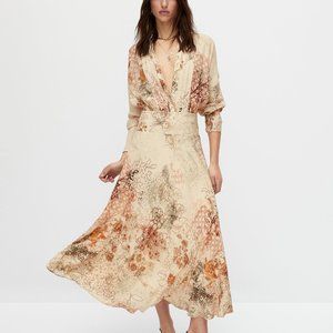 NWT Massimo Dutti long printed dress, size 2